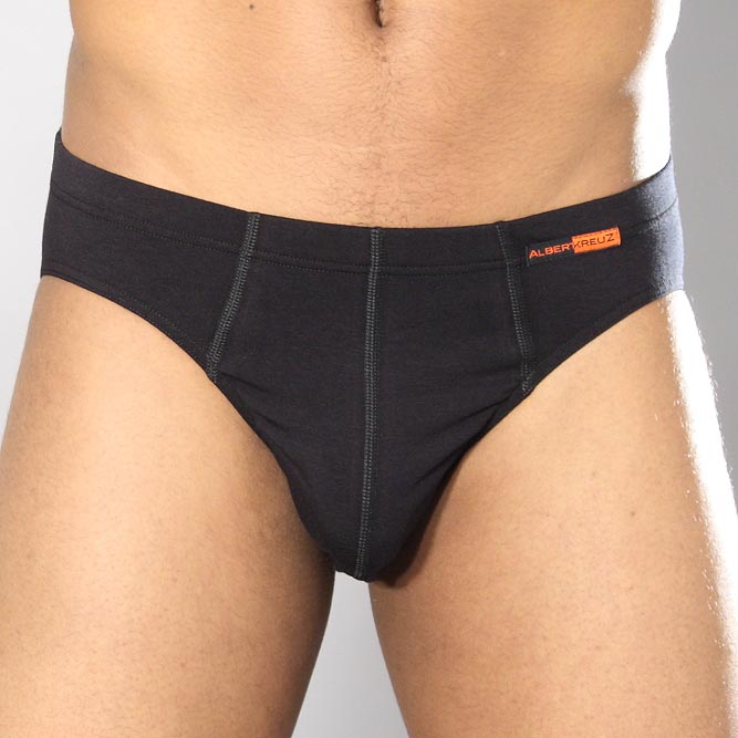 23_z1 Sportlicher Herren-Slip in schwarz aus Baumwoll-Modal-Elastik
