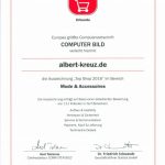 Top Shop 2016 Siegel für ALBERT KREUZ Herrenunterwäsche