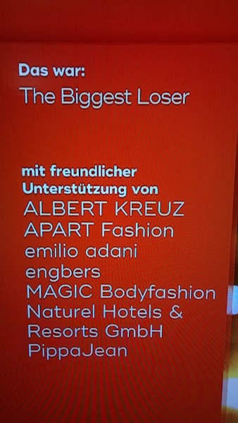 Shapewear von ALBERT KREUZ auf SAT1 bei The Biggest Loser - Herrenwäsche Made in Germany