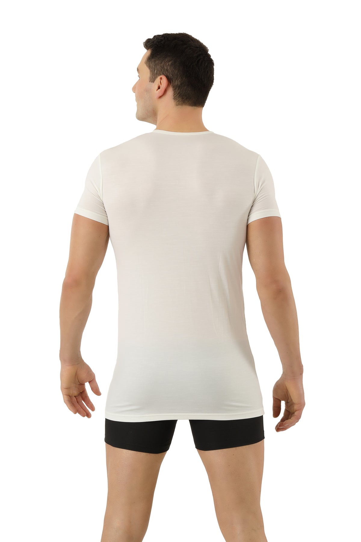 Herren Rundhals-Unterhemd Kurzarm Wollweiß Performance Merino-TENCEL™ Auckland