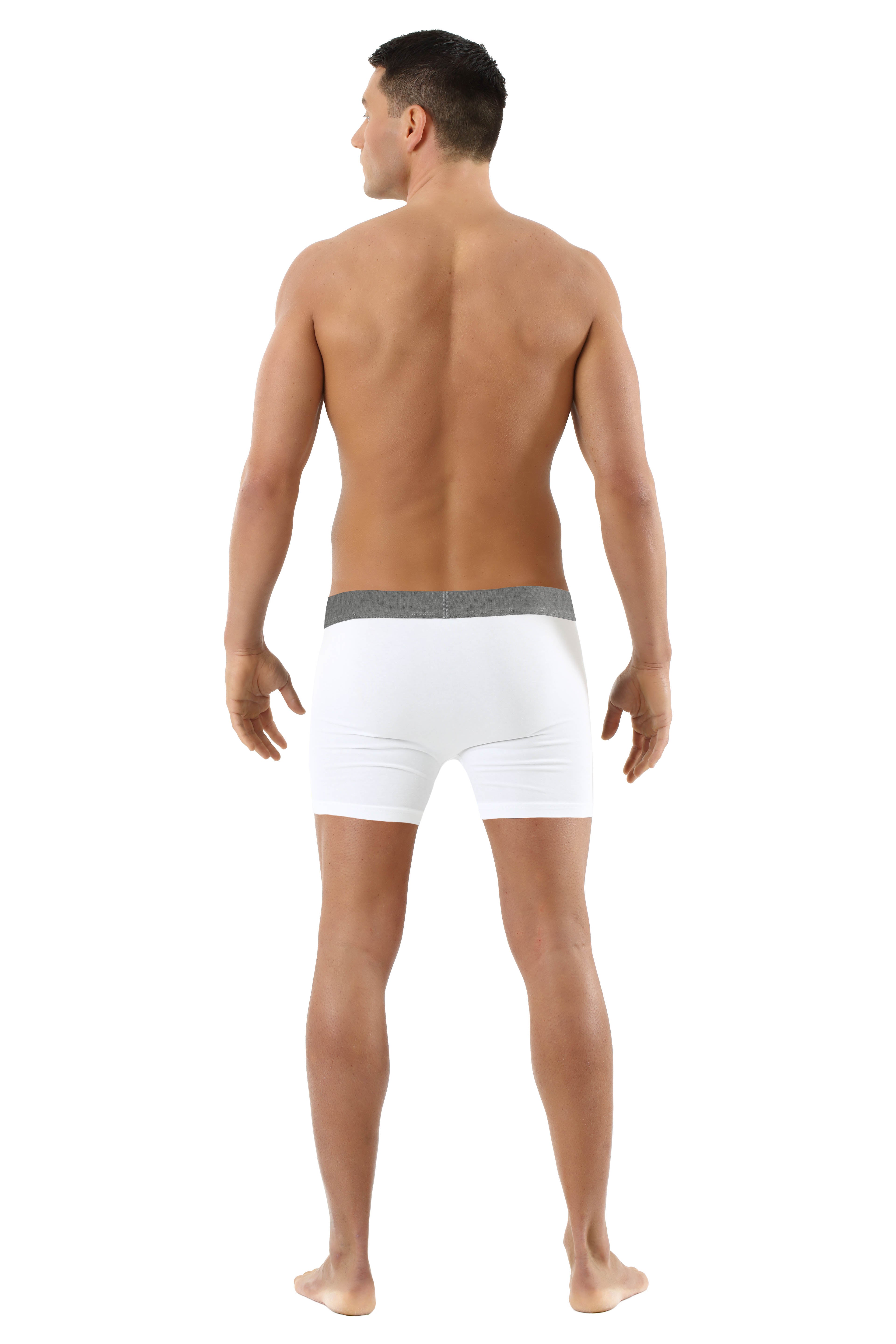 Herren Retroshorts antibakteriell Baumwolle Elastan weiß