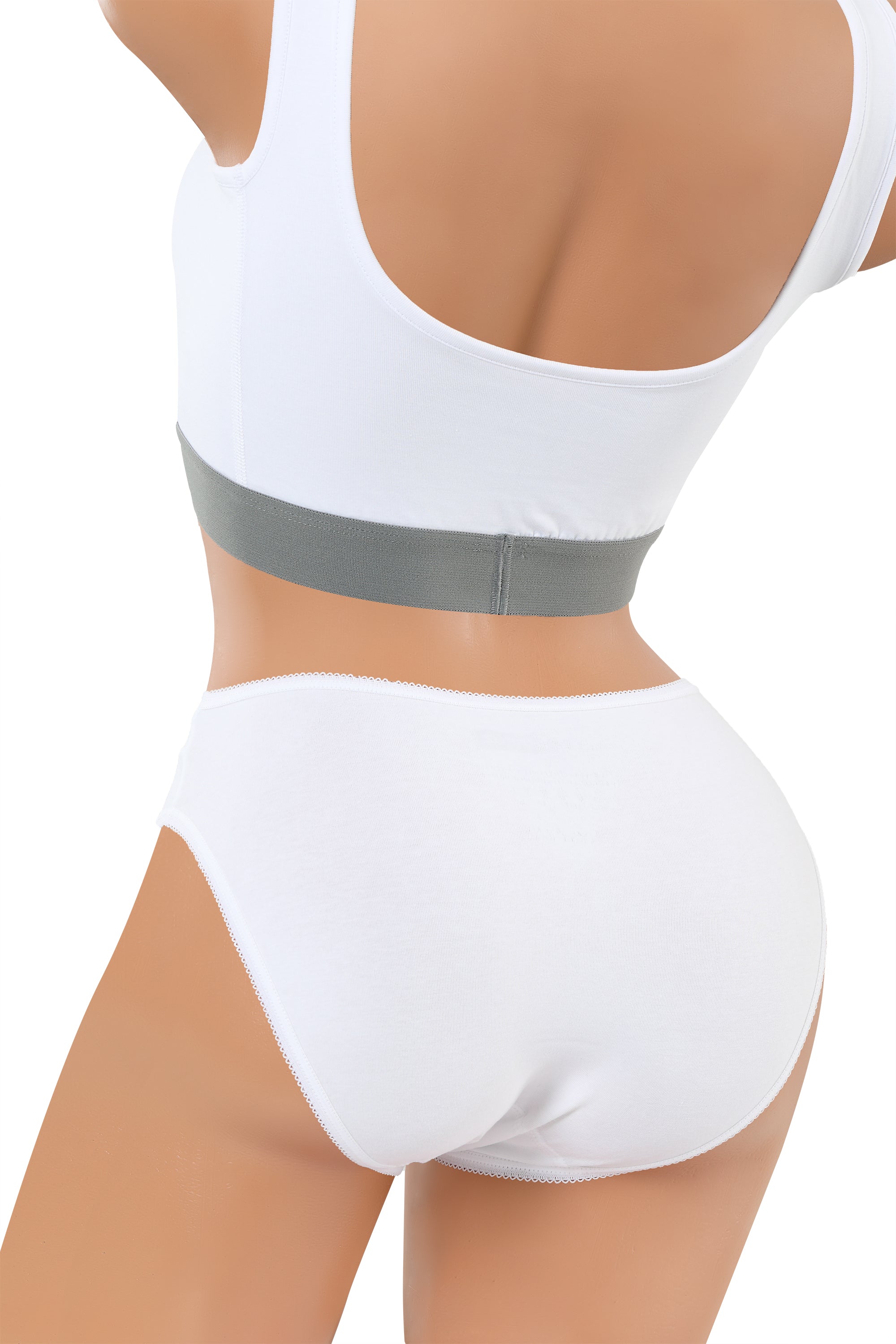 3er-Pack Damen Slip Baumwolle Elastan weiß