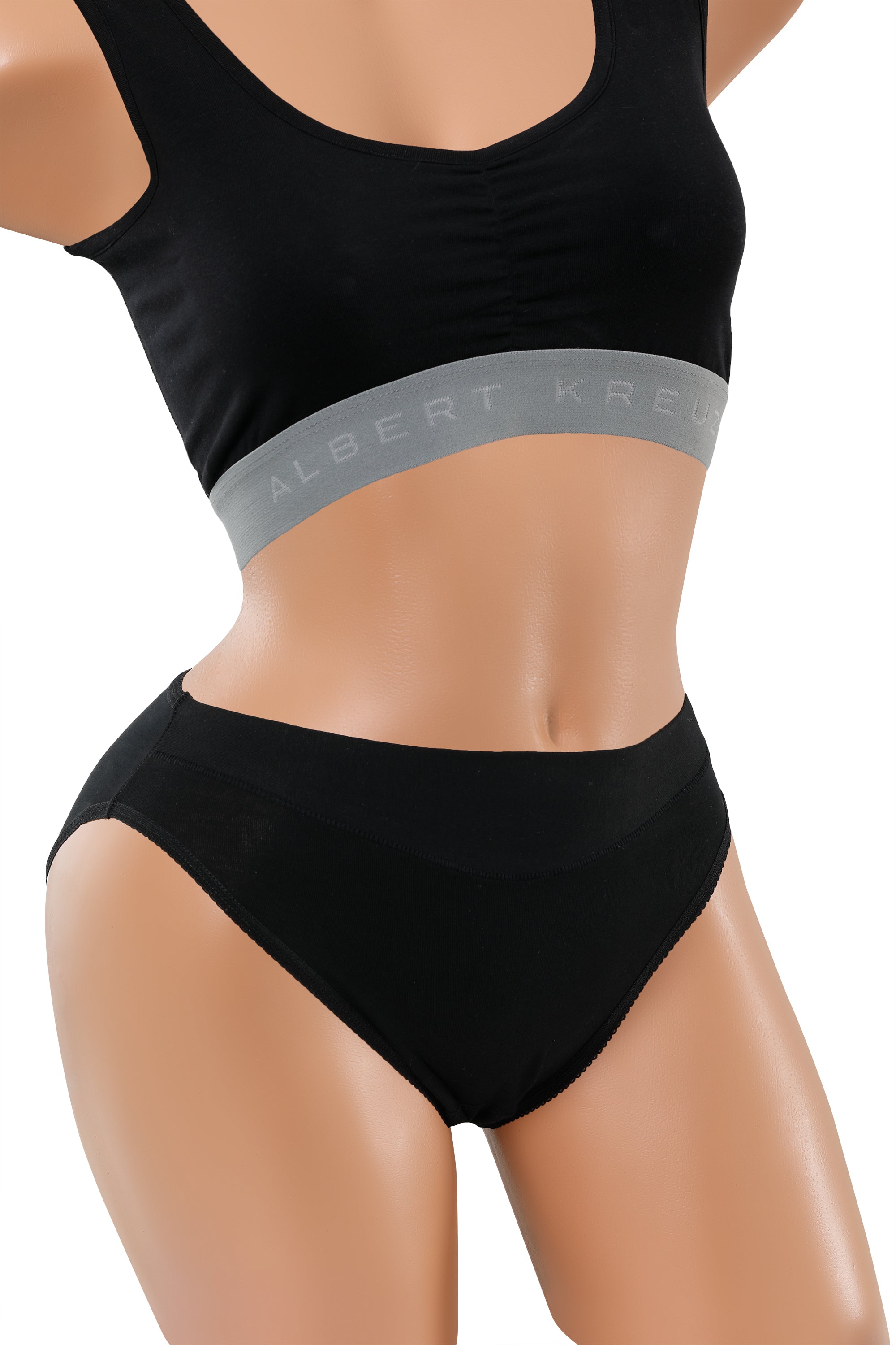 3er-Pack Damen Slip Baumwolle Elastan schwarz
