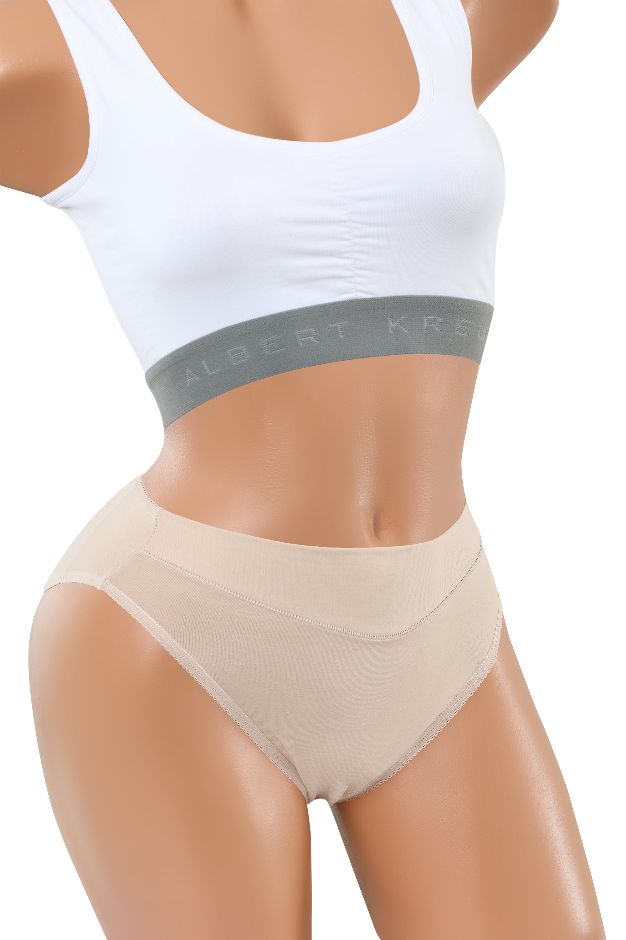 3er-Pack Damen Slip Baumwolle Elastan Hautfarbe
