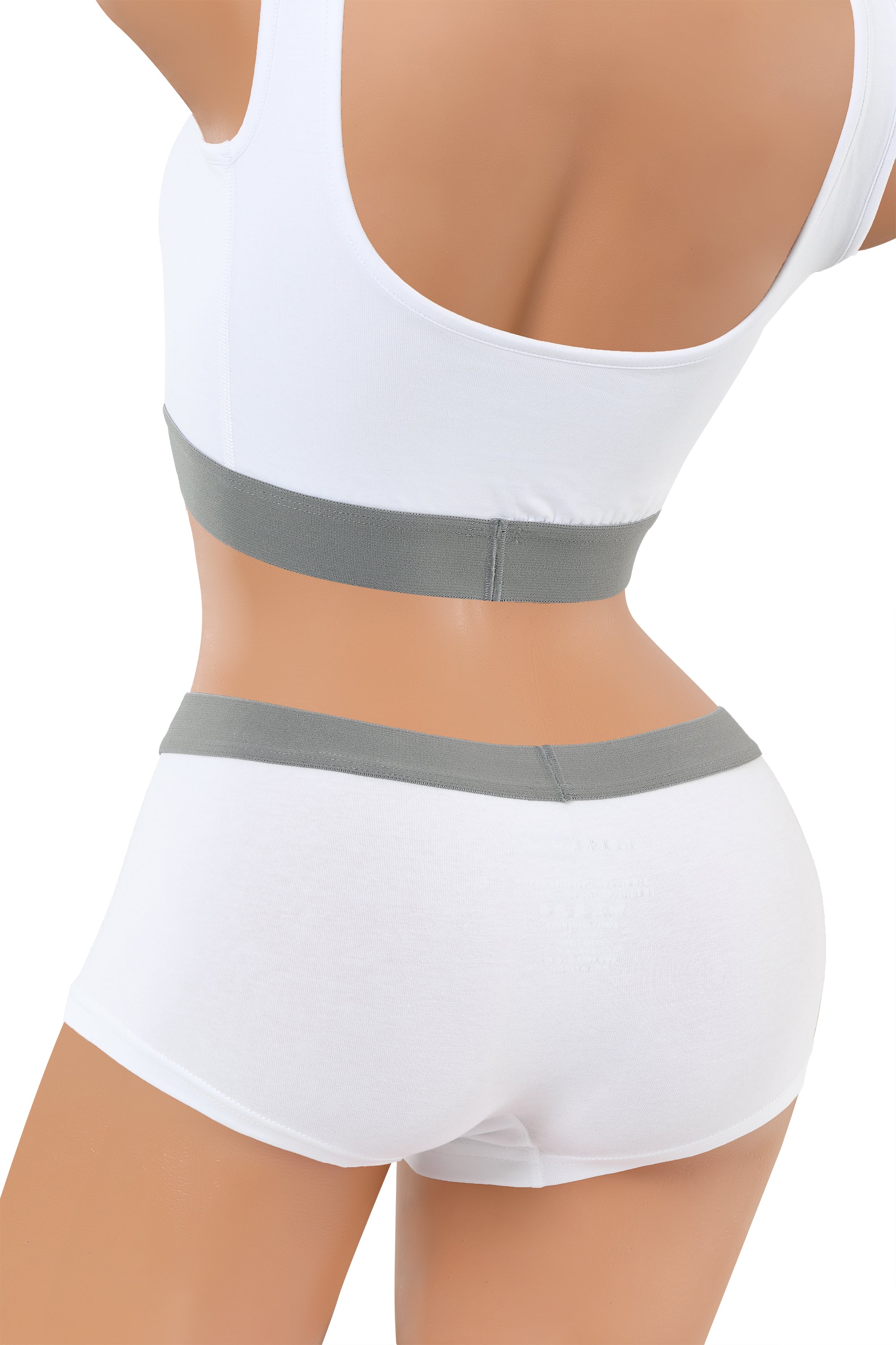 Damen Panty Boxershorts Stretch-Baumwolle weiß