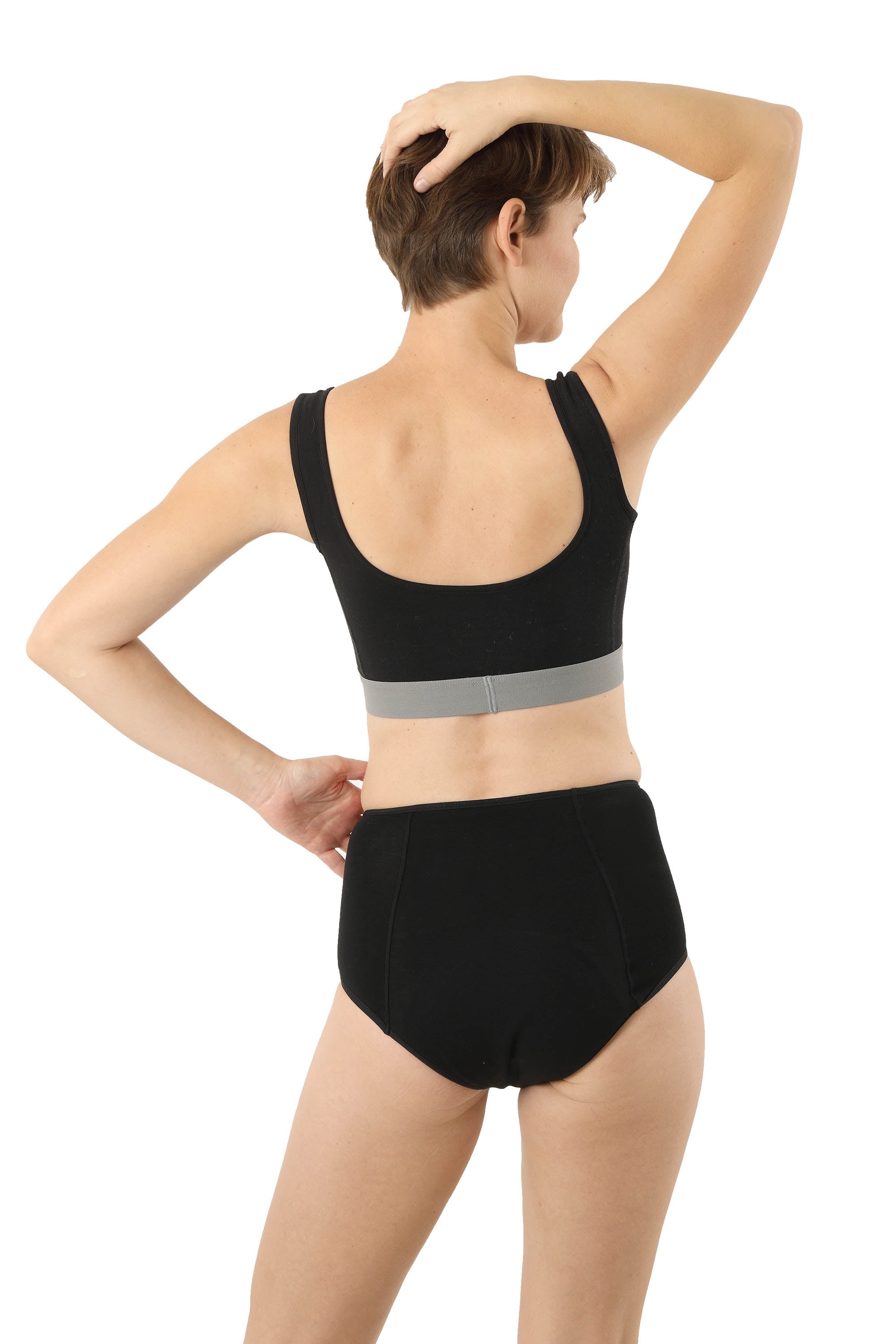 2-Pack Periodenslip Bio-Baumwolle schwarz High waist