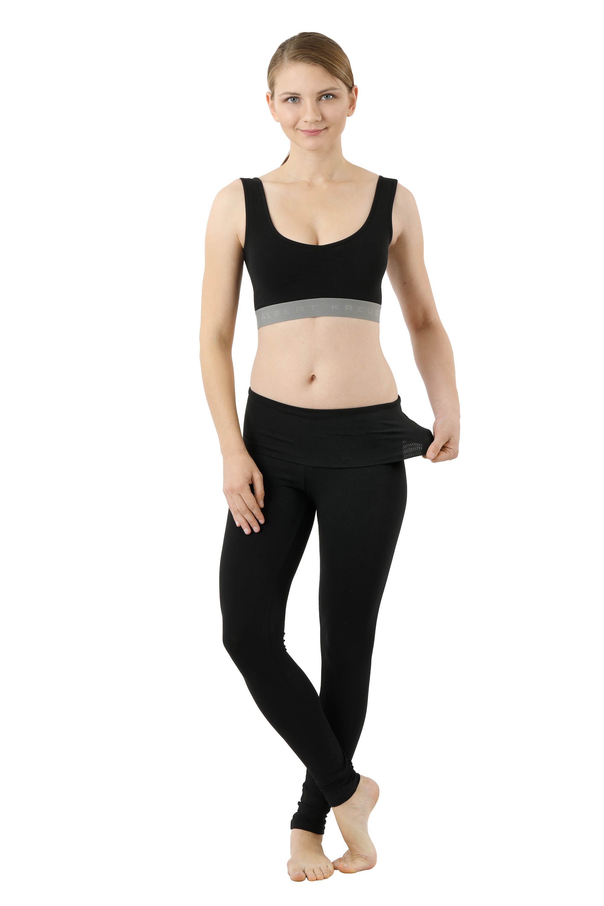 Yoga Leggings Bio-Stretchbaumwolle schwarz