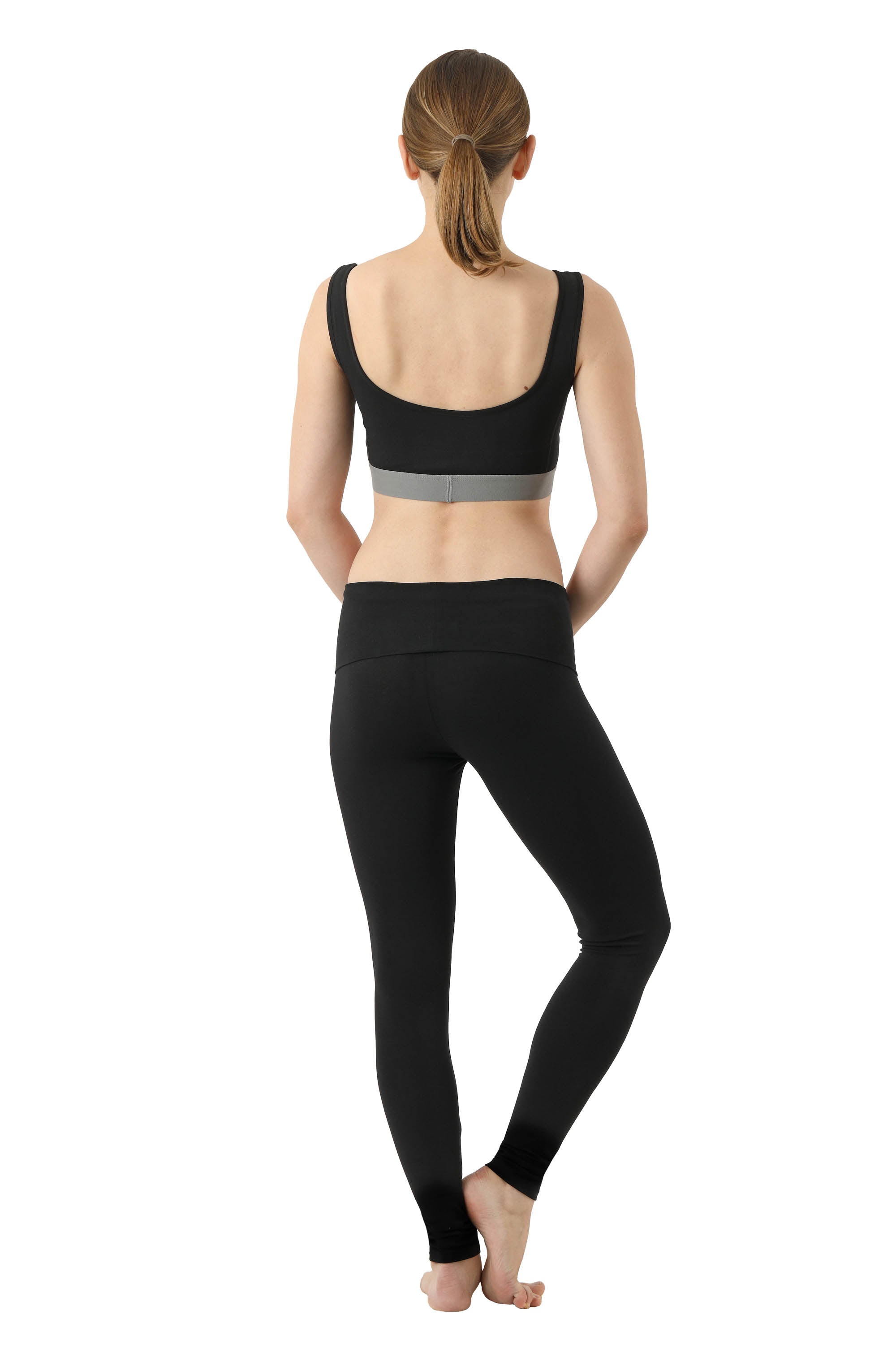 Yoga Leggings Bio-Stretchbaumwolle schwarz