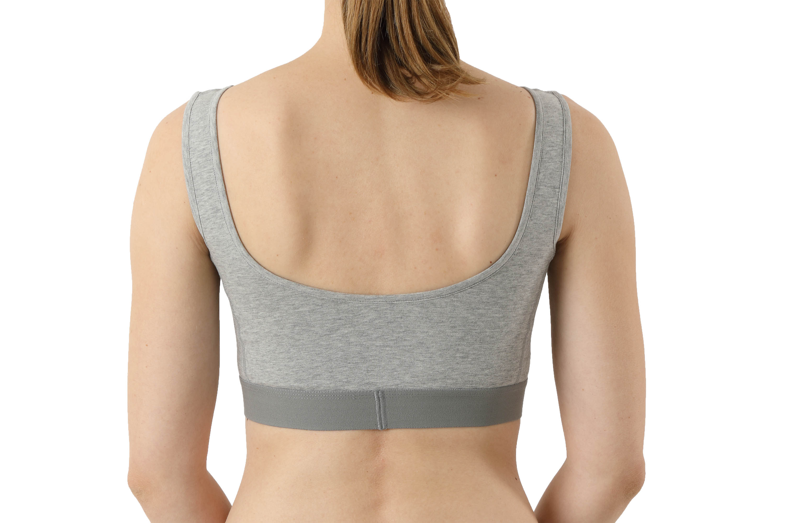 Sport-Bustier BH-Top Bio Stretchbaumwolle grau