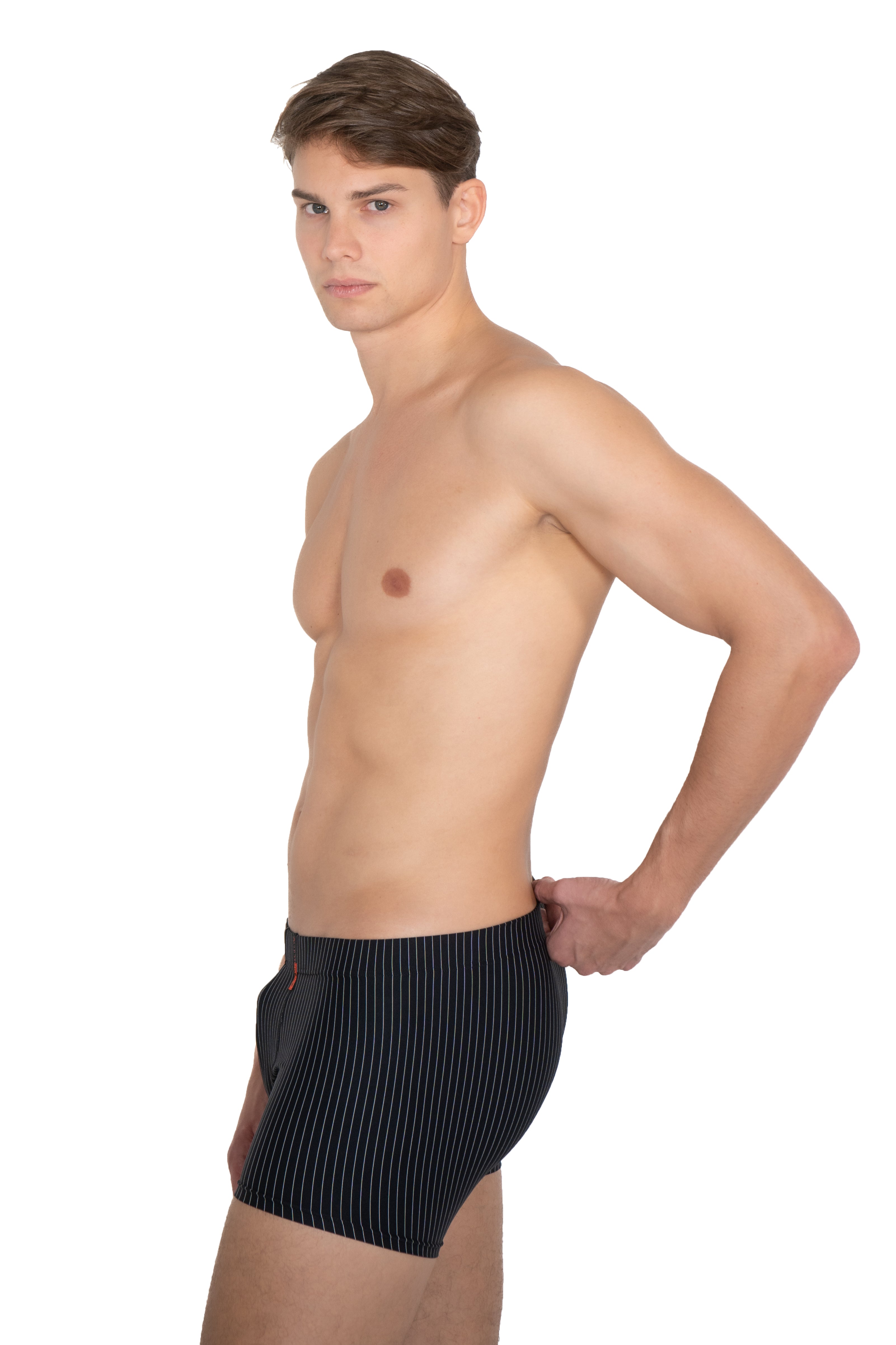 2-Pack Nadelstreifen Retroshorts Microfaser schwarz