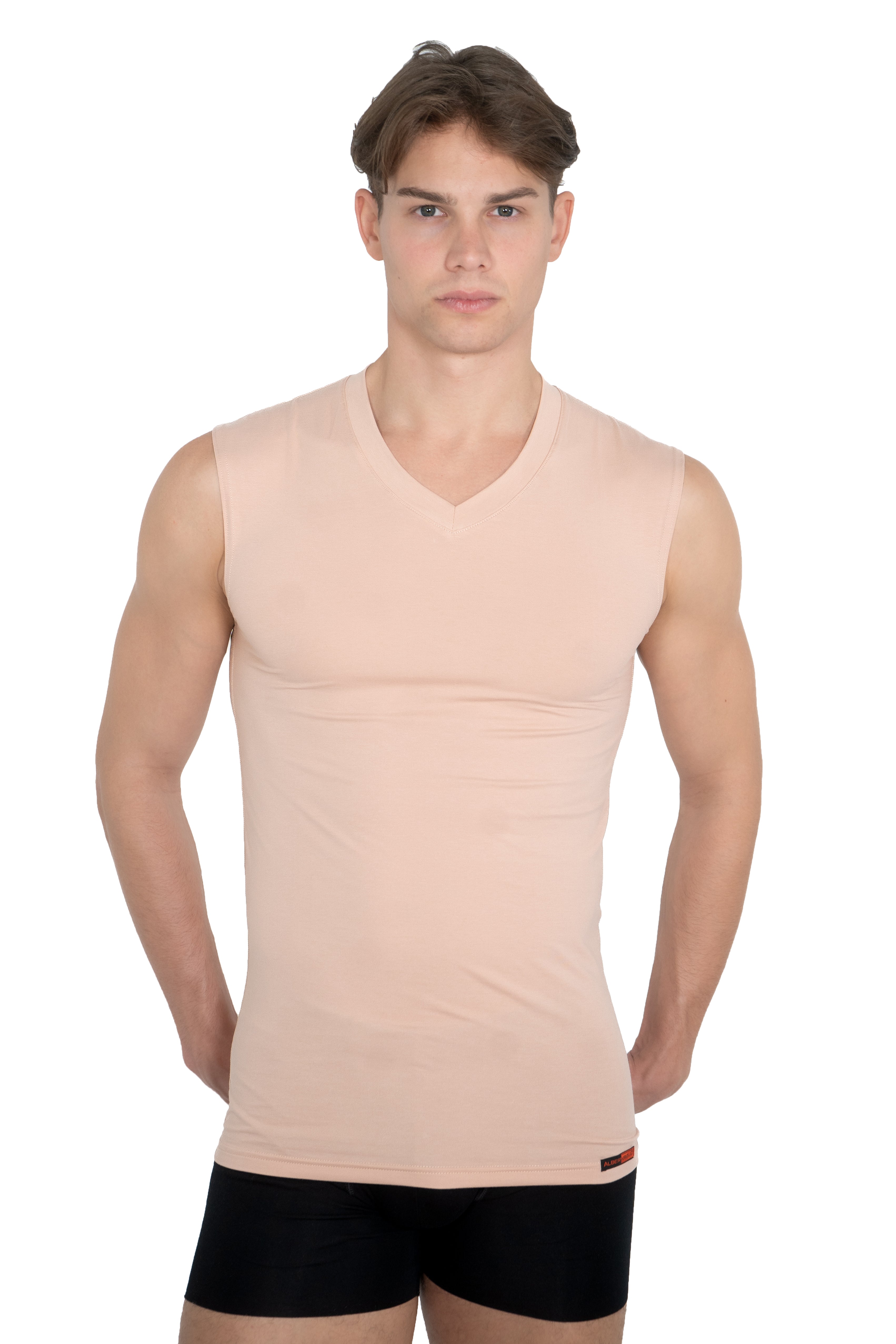 Herren-Unterhemd, Unterzieh-Shirt ohne Arm, Haut-Nude, Hamburg