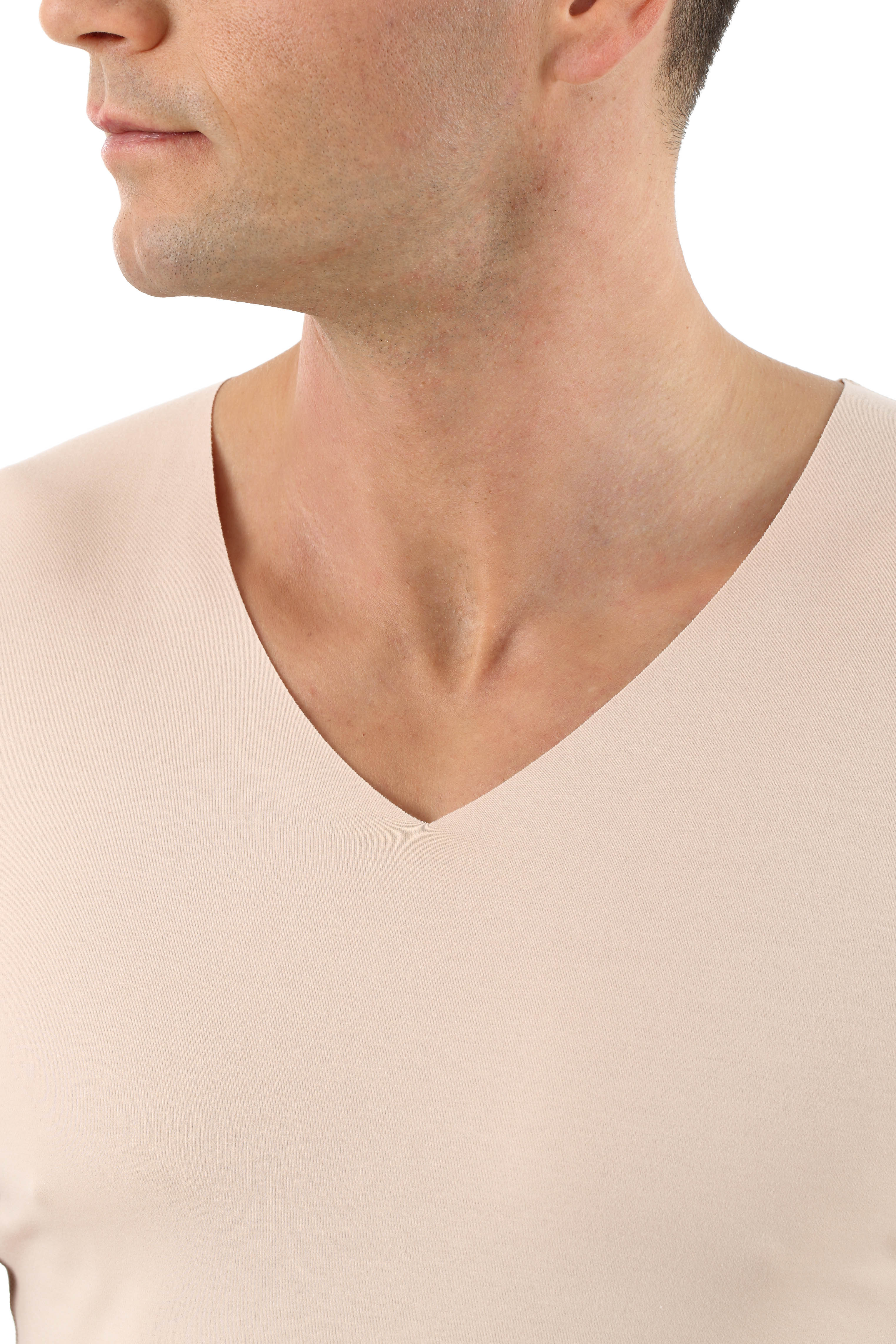 Herren Unterhemd unsichtbar Lasercut ohne Saum Clean Cut V-Ausschnitt ohne Arm