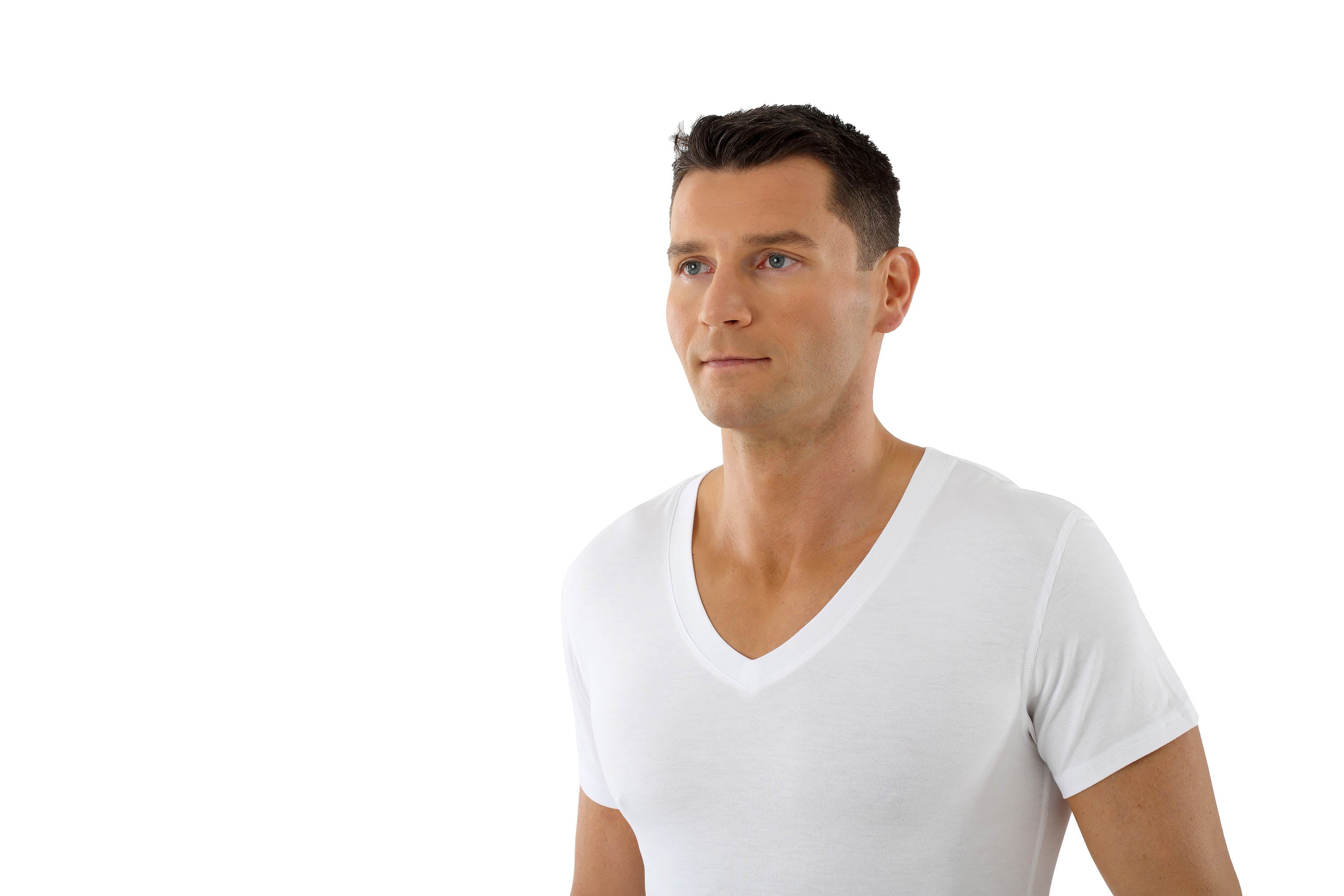 Herren Unterhemd-Light V-Kurzarm Weiss Stuttgart