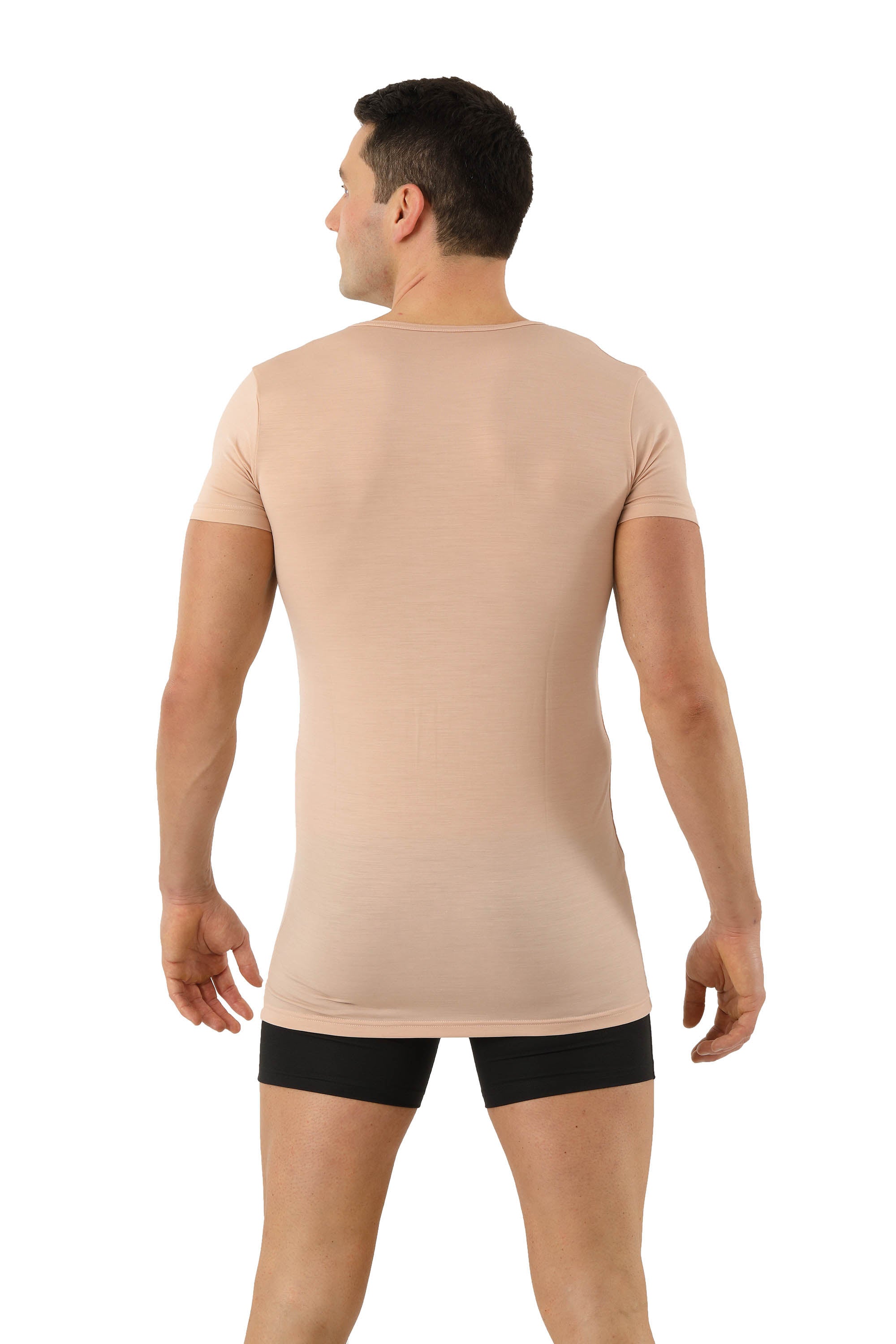 Funktionsunterhemd Deep-V-Ausschnitt Merinowolle-TENCEL™ Lyocell Hautfarbe