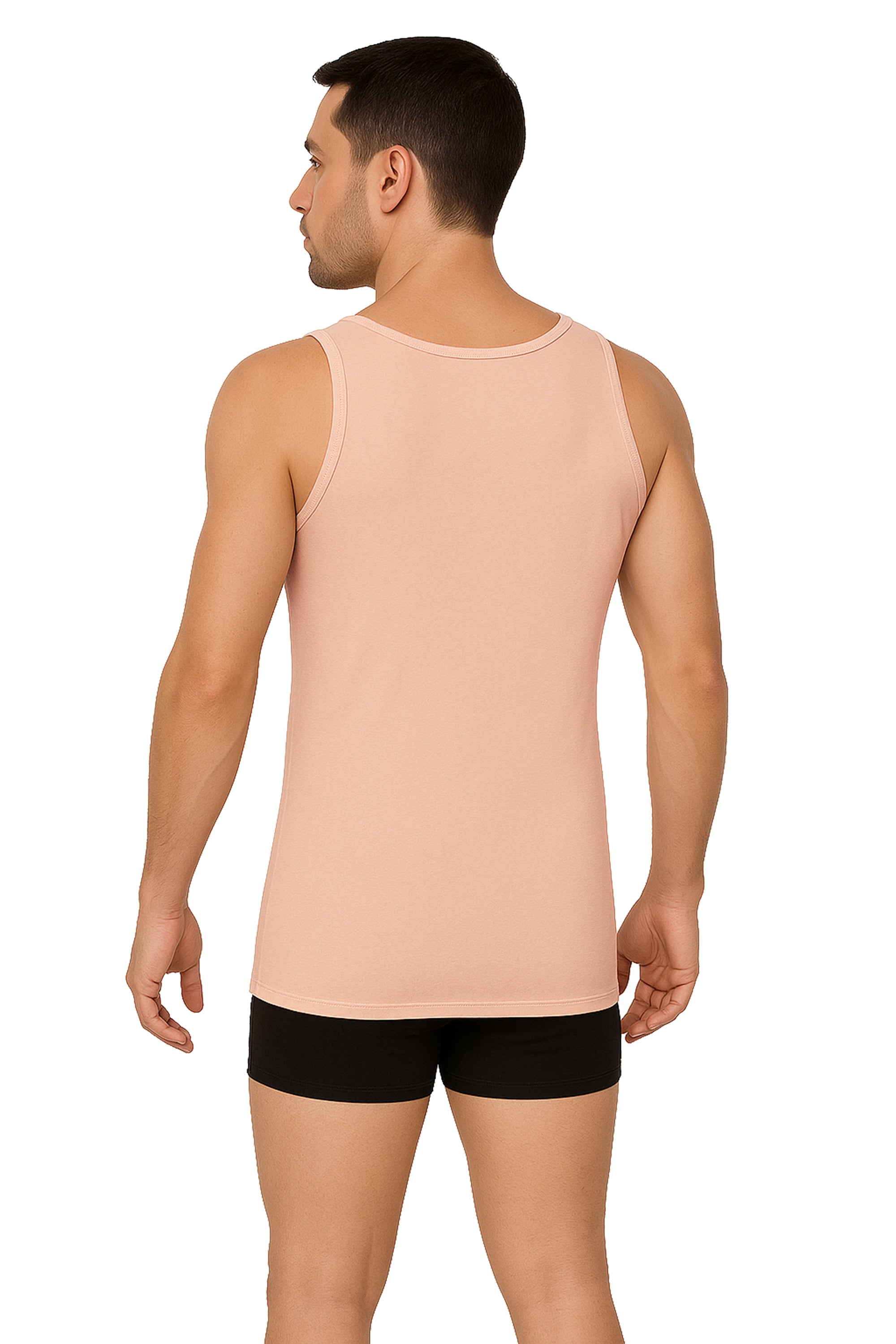 Herren Träger-Unterhemd Beige 100% Bio-Baumwolle Feinripp
