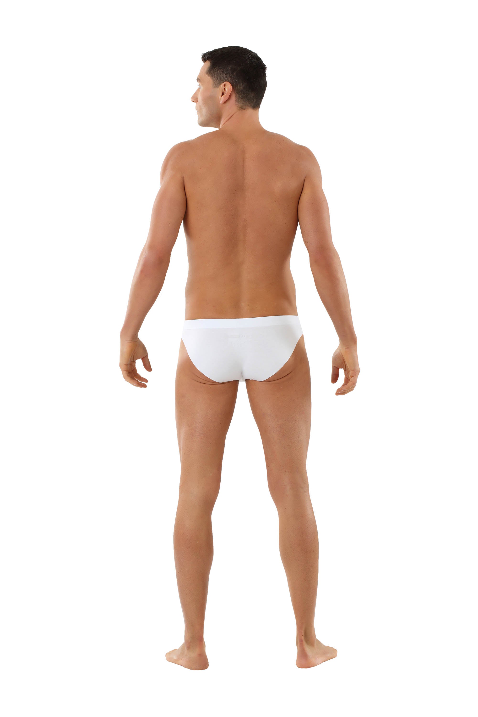 Herren Slips Lasercut ohne Saum Clean Cut Baumwolle Elastan weiß