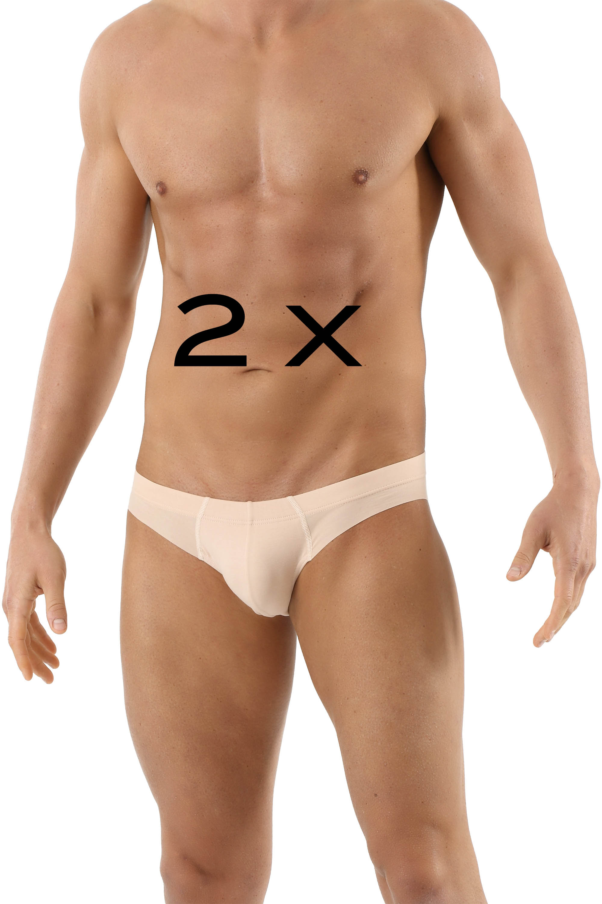 2-Pack Herren Slips unsichtbar Lasercut ohne Saum Clean Cut Baumwolle Elastan