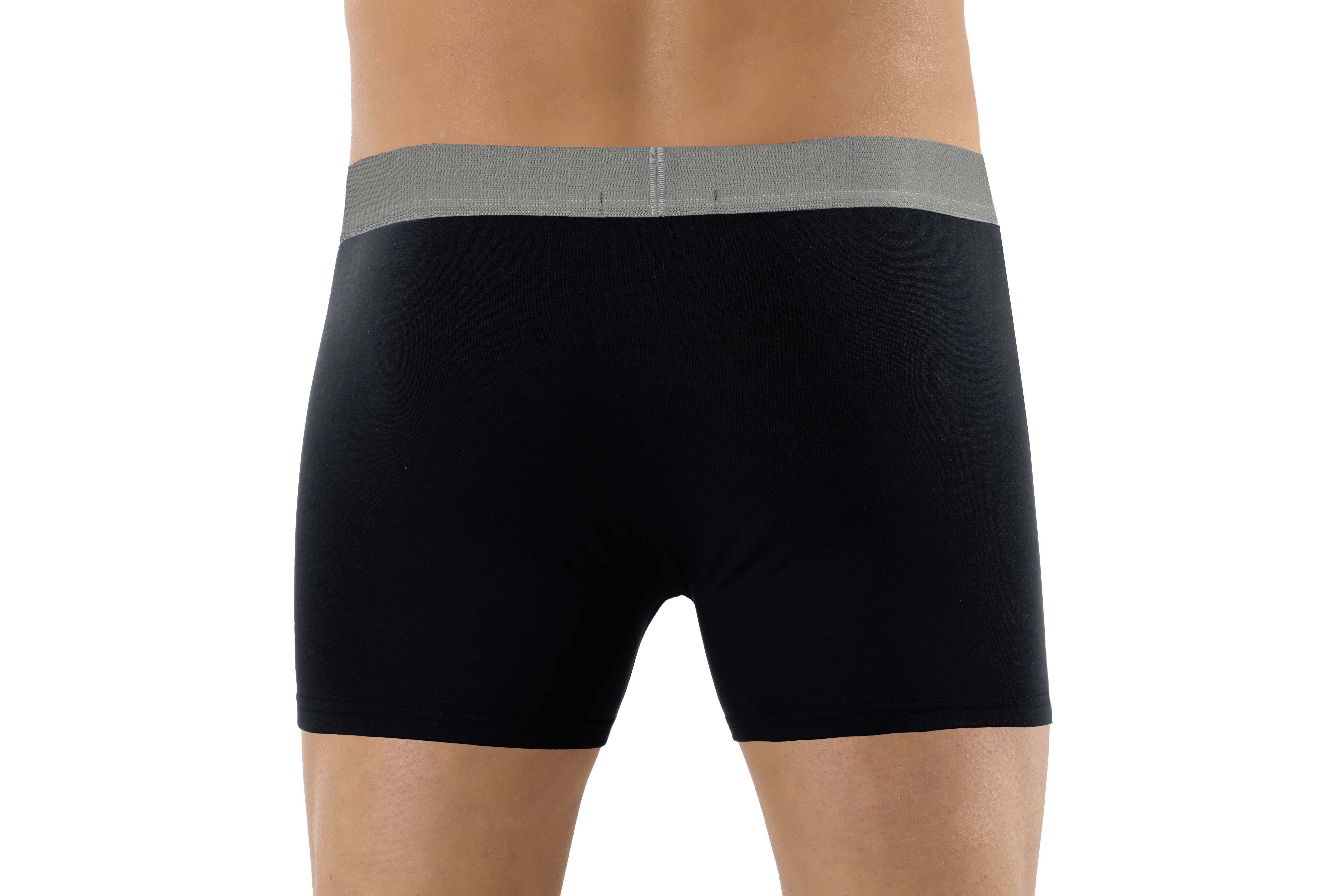 Herren Retroshorts antibakteriell Baumwolle Elastan schwarz