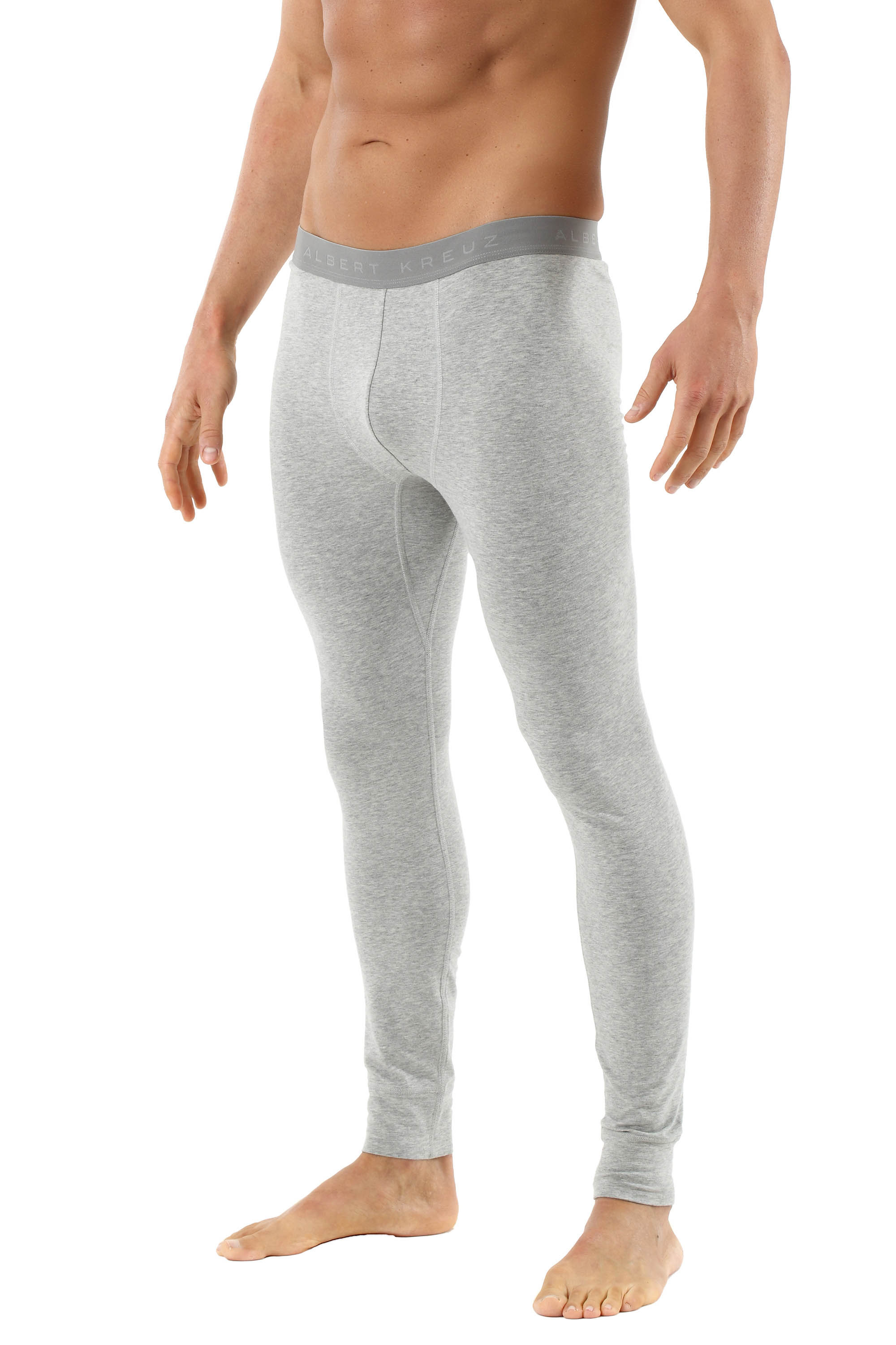 Lange Unterhose für Herren aus Bio-Baumwolle in grau mélange