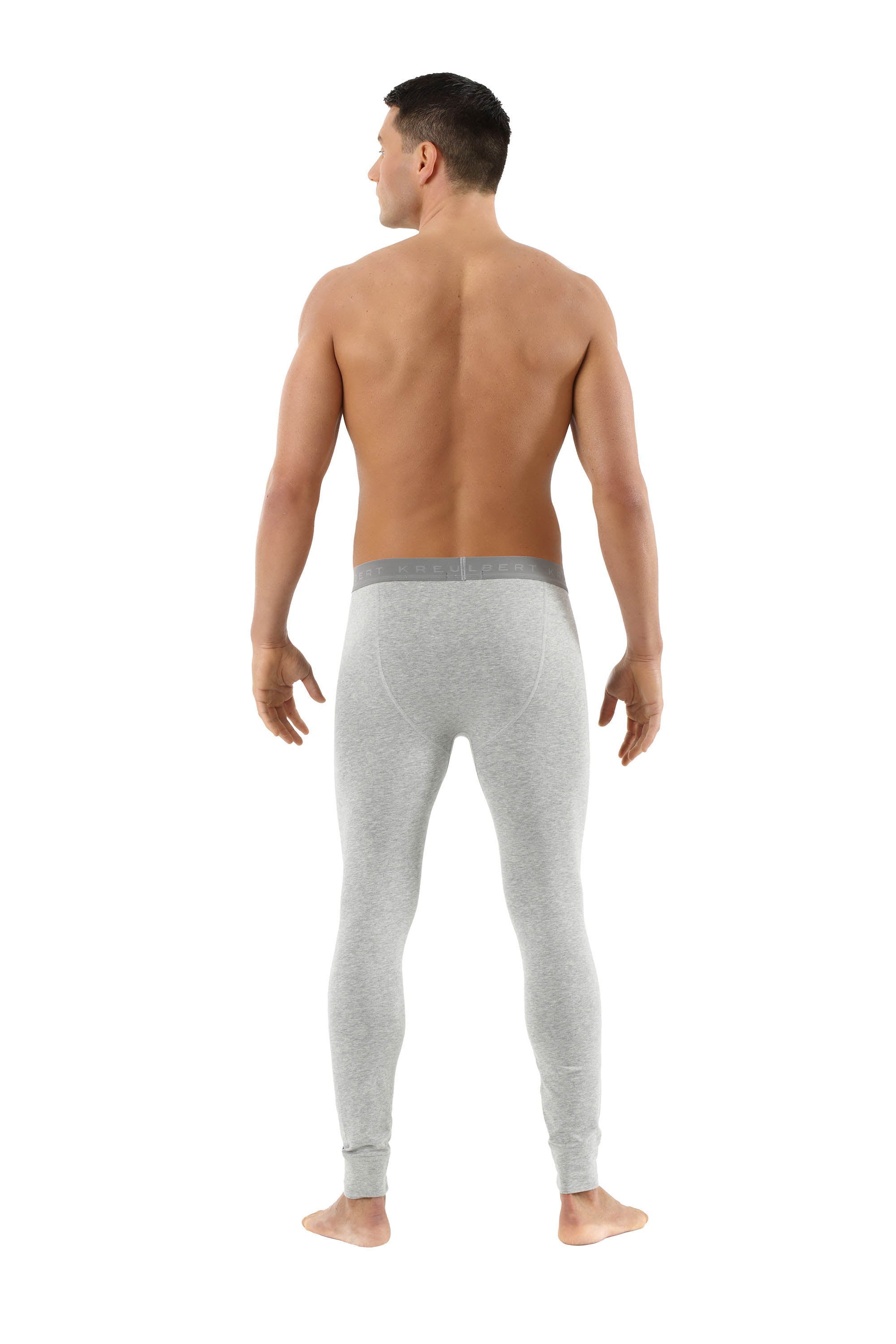 Lange Unterhose für Herren aus Bio-Baumwolle in grau mélange