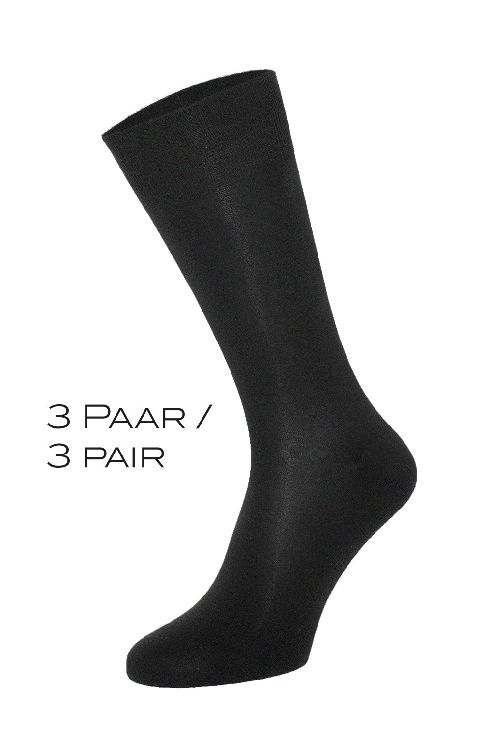 3er Pack Herren Winter-Socken mit Wolle – Schwarz