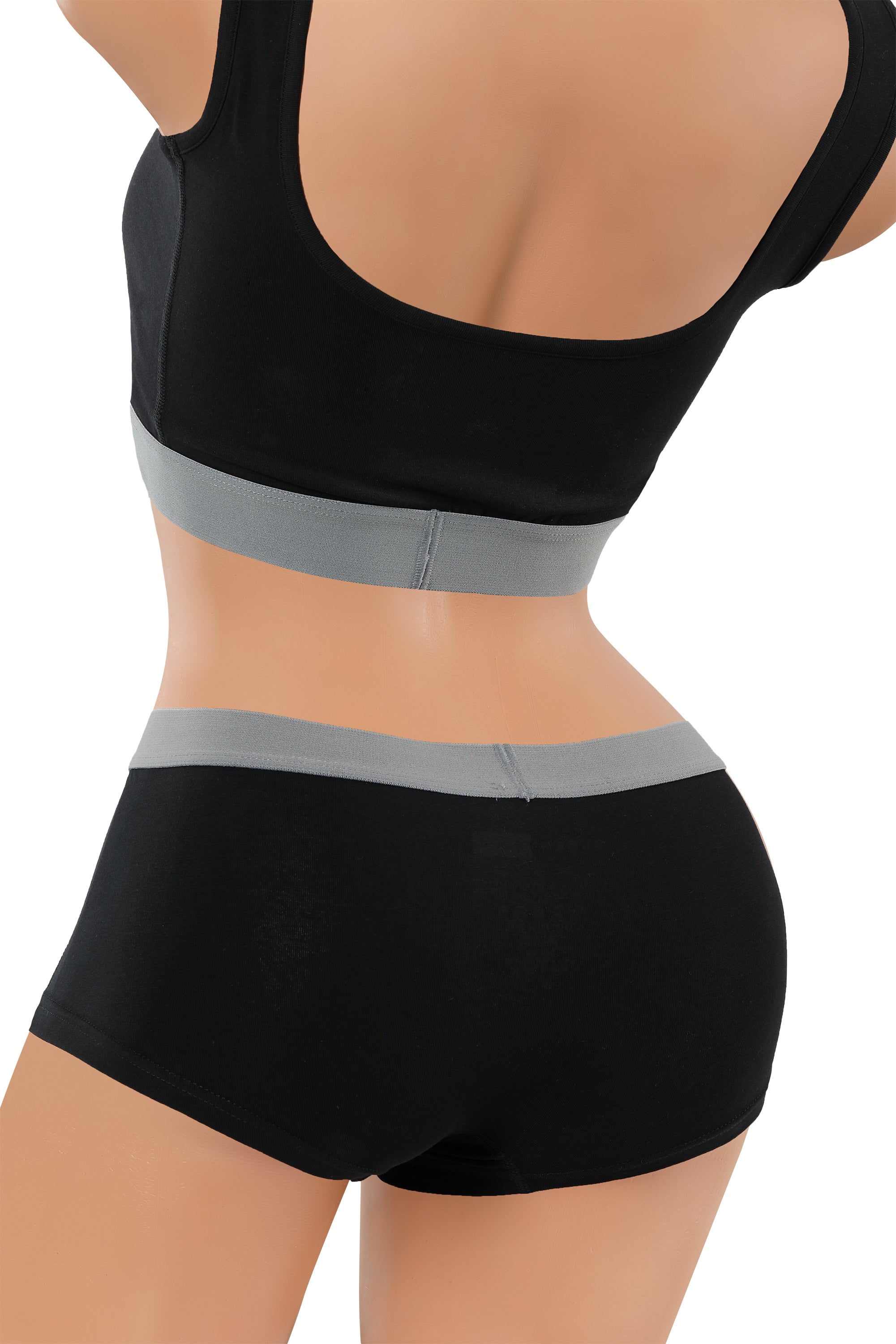 Damen Panty Boxershorts Stretch-Baumwolle schwarz