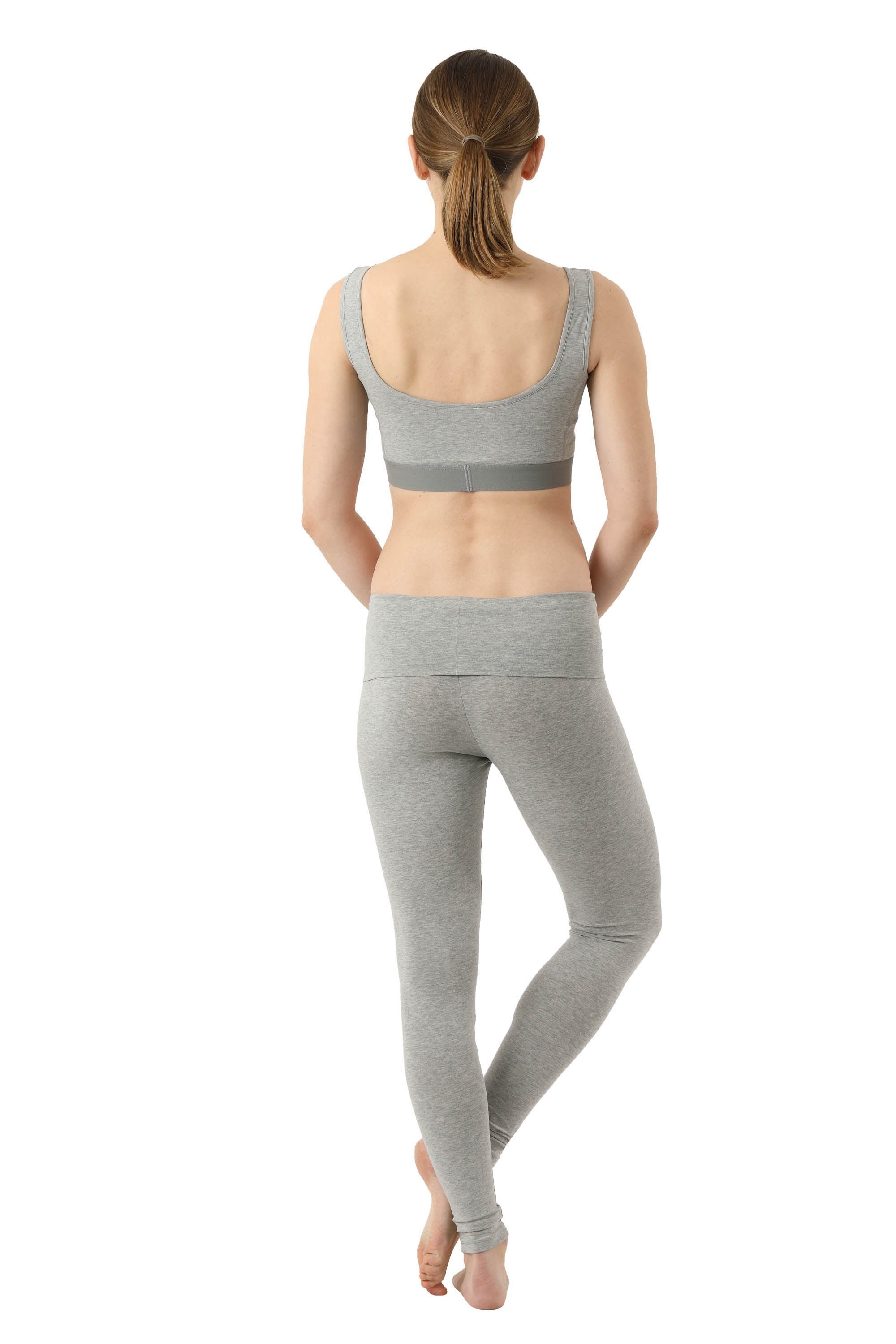 Sport-Bustier BH-Top Bio Stretchbaumwolle grau
