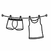 Unterwäsche richtig trocknen Wäscheleine Symbol