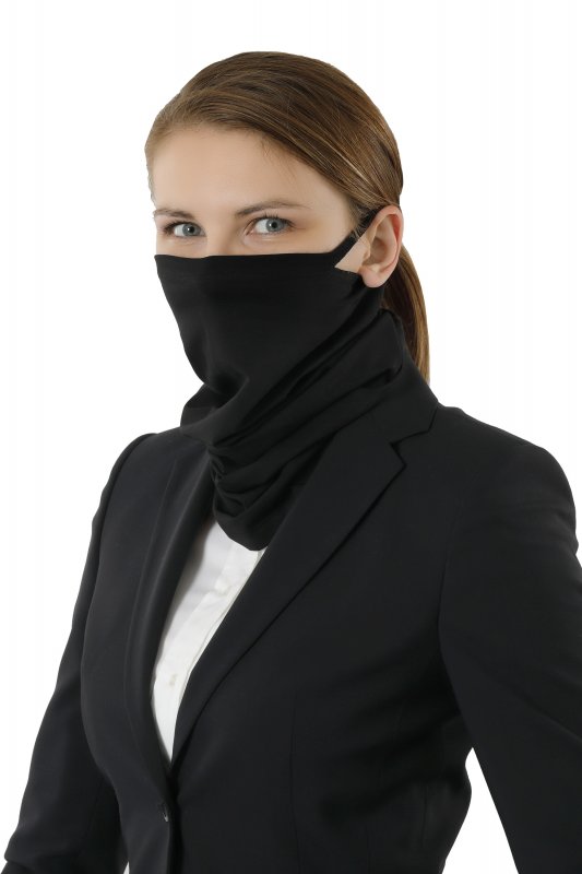 Schlauchschal Schwarz Mund-Nasen-Maske Bio-Baumwolle