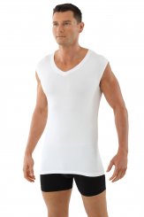 Herren Unterhemd V-Ausschnitt ohne Arm "Stuttgart" weiss 