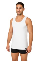 Träger-Unterhemd Herren Weiß 100% Bio-Baumwolle Feinripp 