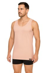 Träger-Unterhemd Herren Beige 100% Bio-Baumwolle Feinripp 
