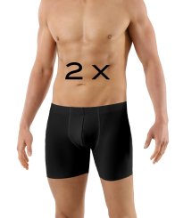 2-Pack Herren Retroshorts Lasercut ohne Saum Clean Cut Baumwolle Elastan schwarz 