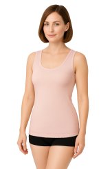Träger-Unterhemd Damen Beige 100% Bio-Baumwoll-Feinripp 