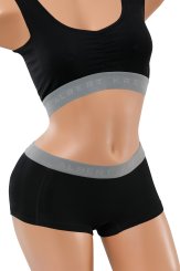 Damen Panty Boxershorts Stretch-Baumwolle schwarz 