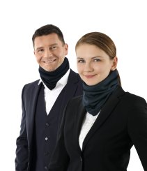 Halswärmer Cachecol aus feiner Bio-Baumwolle Marine 