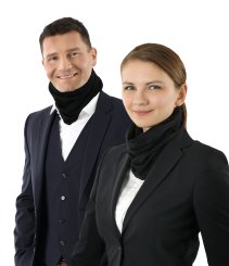 Halswärmer Cachecol aus feiner Bio-Baumwolle Schwarz 