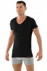 V-Unterhemd Baumwolle Elastan Kurzarm schwarz Hamburg 