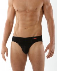 Herren Slip Doppelpack Baumwolle-Modal Elastik Schwarz 