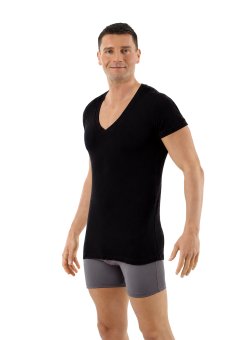 Deep-V Unterhemd Soft Stretch-Baumwolle Porto Bio 