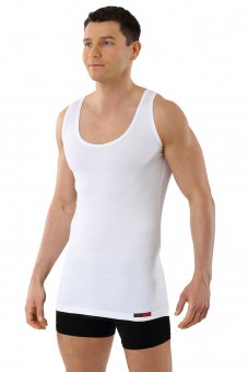 Trägerunterhemd weiß Stretch-Baumwolle 