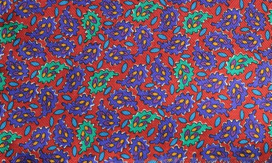 Seidenschal Rot, Gruen, Blau, Weinrot - Paisley, Dessin 200051 