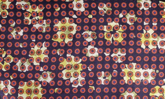 Plastron Rot, Gelb, Marine - Blumen, Dessin 200057 