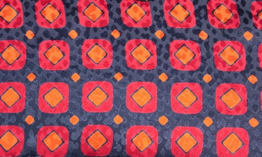 Krawattenschal Rot, Blau, Marine, Orange - Karos, Dessin 200087 