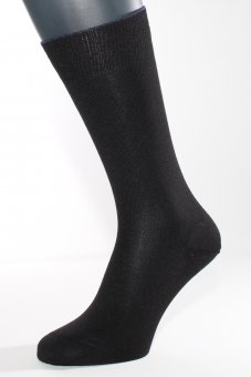 Wärmende Business Socken Seide, Baumwolle, Kaschmir schwarz Schwarz, Größe 45-47