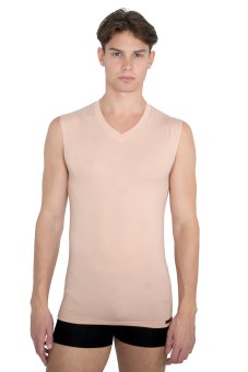 Herren-Unterhemd, Unterzieh-Shirt ohne Arm, Haut-Nude,  Hamburg 07/XL
