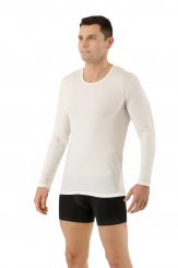 Funktionsunterhemd Langarm Merinowolle-TENCEL™ Lyocell Naturweiß 
