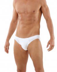 Herren Slips Lasercut ohne Saum Clean Cut Baumwolle Elastan weiß 