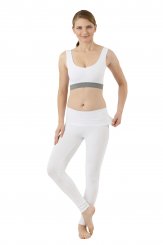 Yoga Leggings Bio-Stretchbaumwolle weiß 