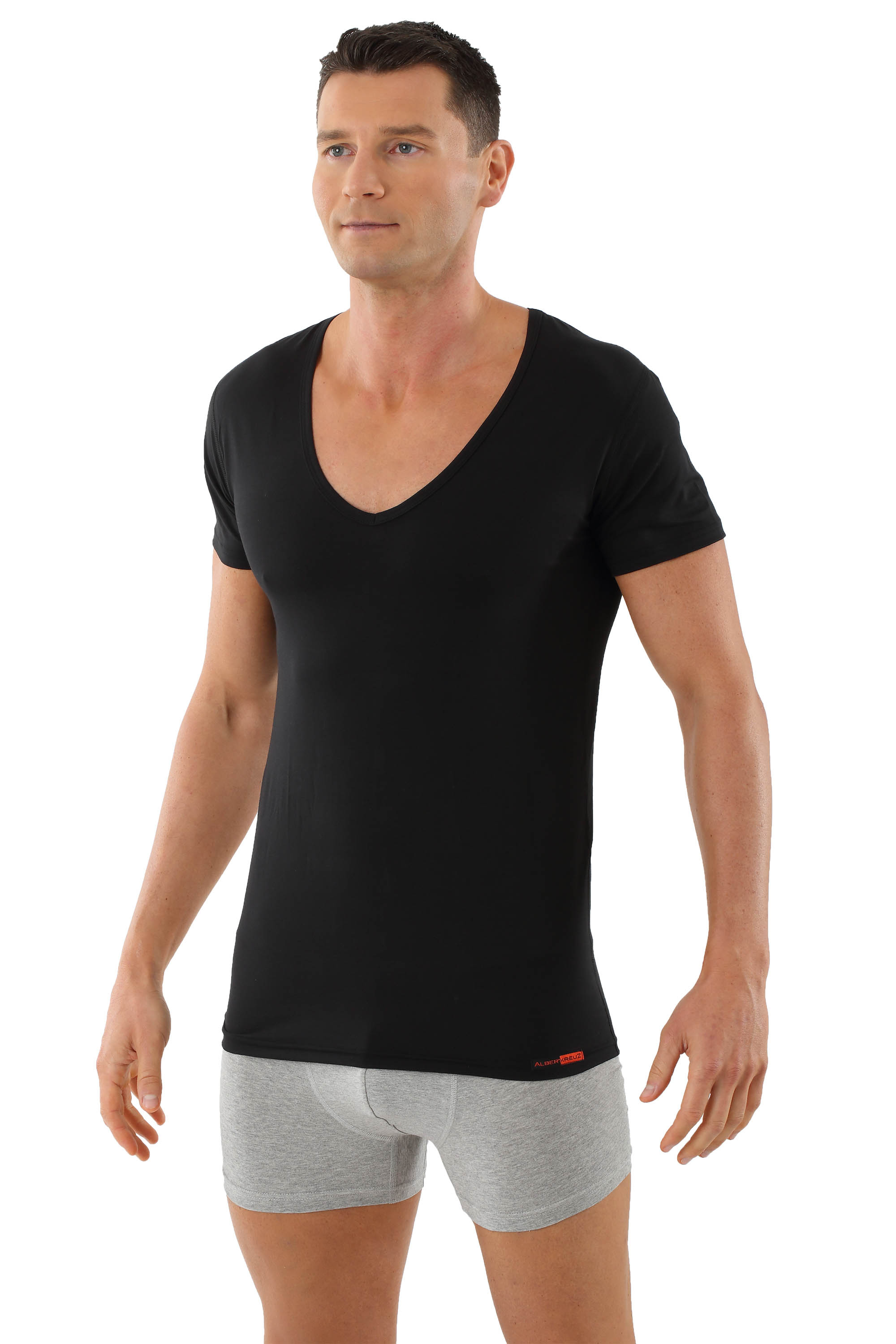 ALBERT KREUZ DeepVNeckShirt, UnterziehShirt Schwarz